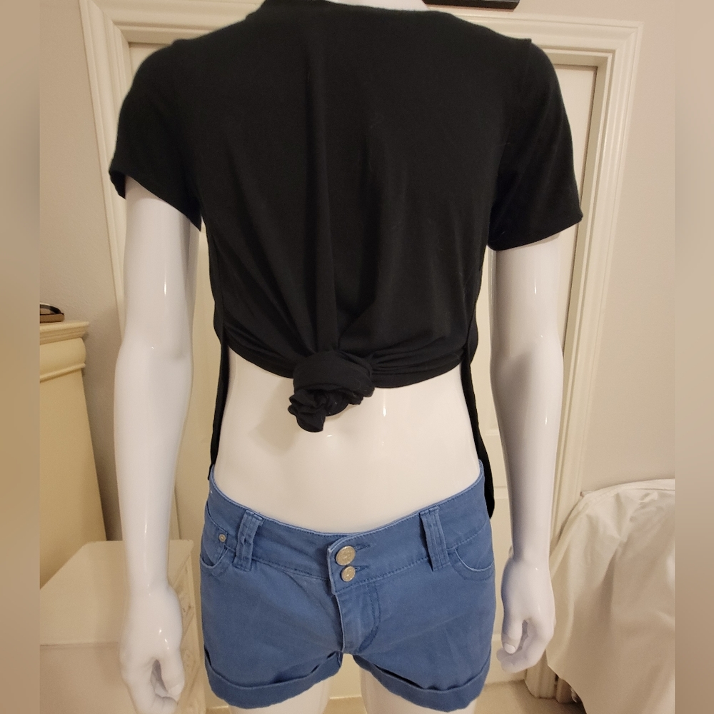 Indigo Rein Forever Blue Shorts (Sz 9) and Black Hyped Unicorn Knit Top (Size M)